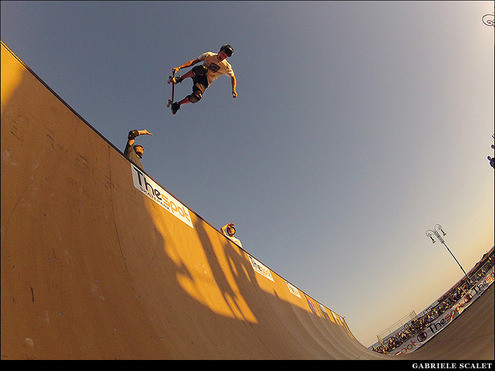 skating in half-pipe